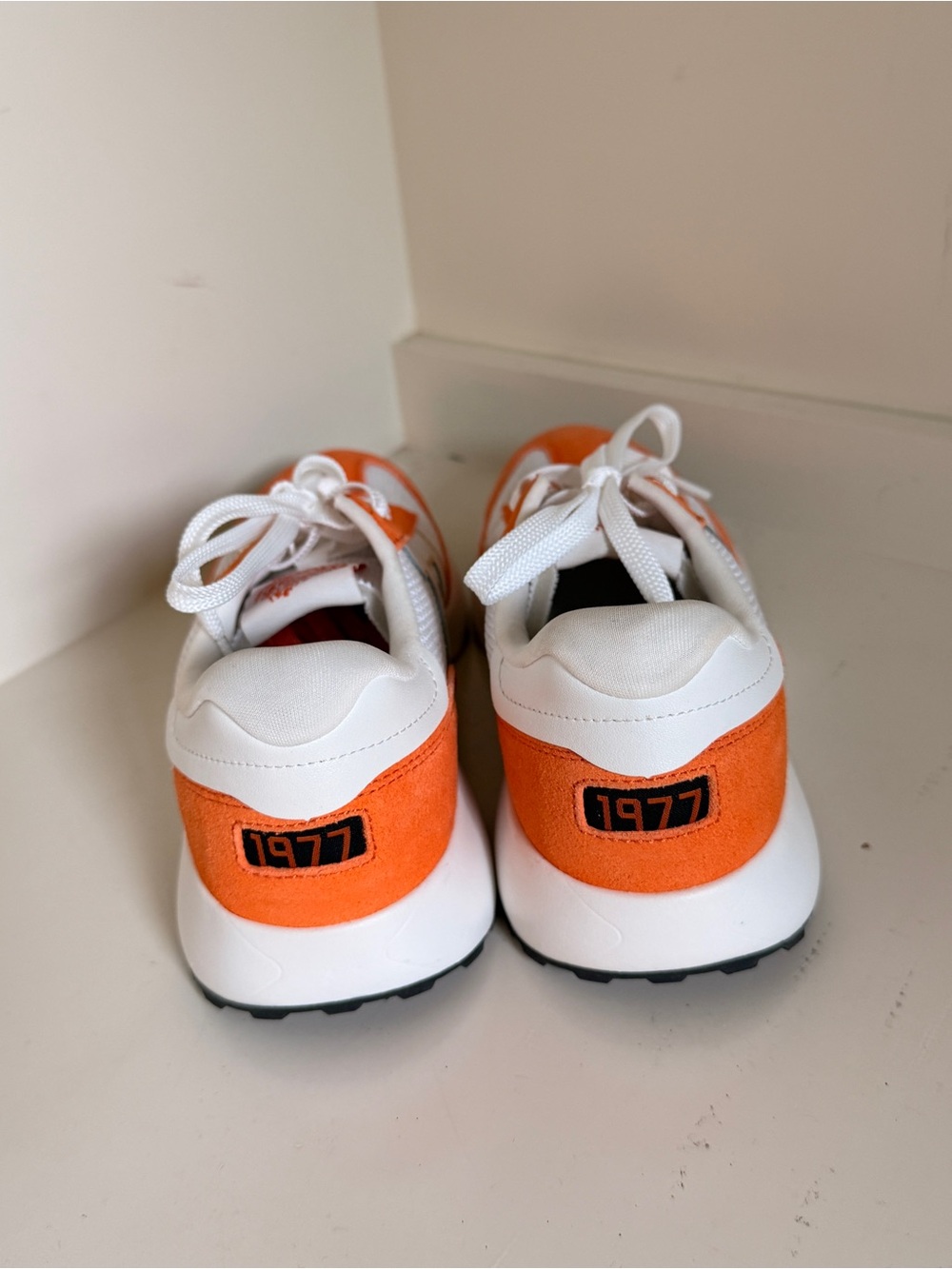 Le Tigre White and Orange Athletic Sneakers - Picture 3 of 4